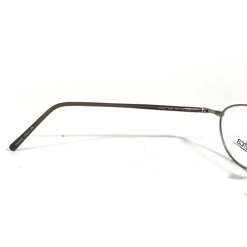 Nautica Eyeglasses Frames N7031 035 Brown Silver Round Full Rim 50-19-135
